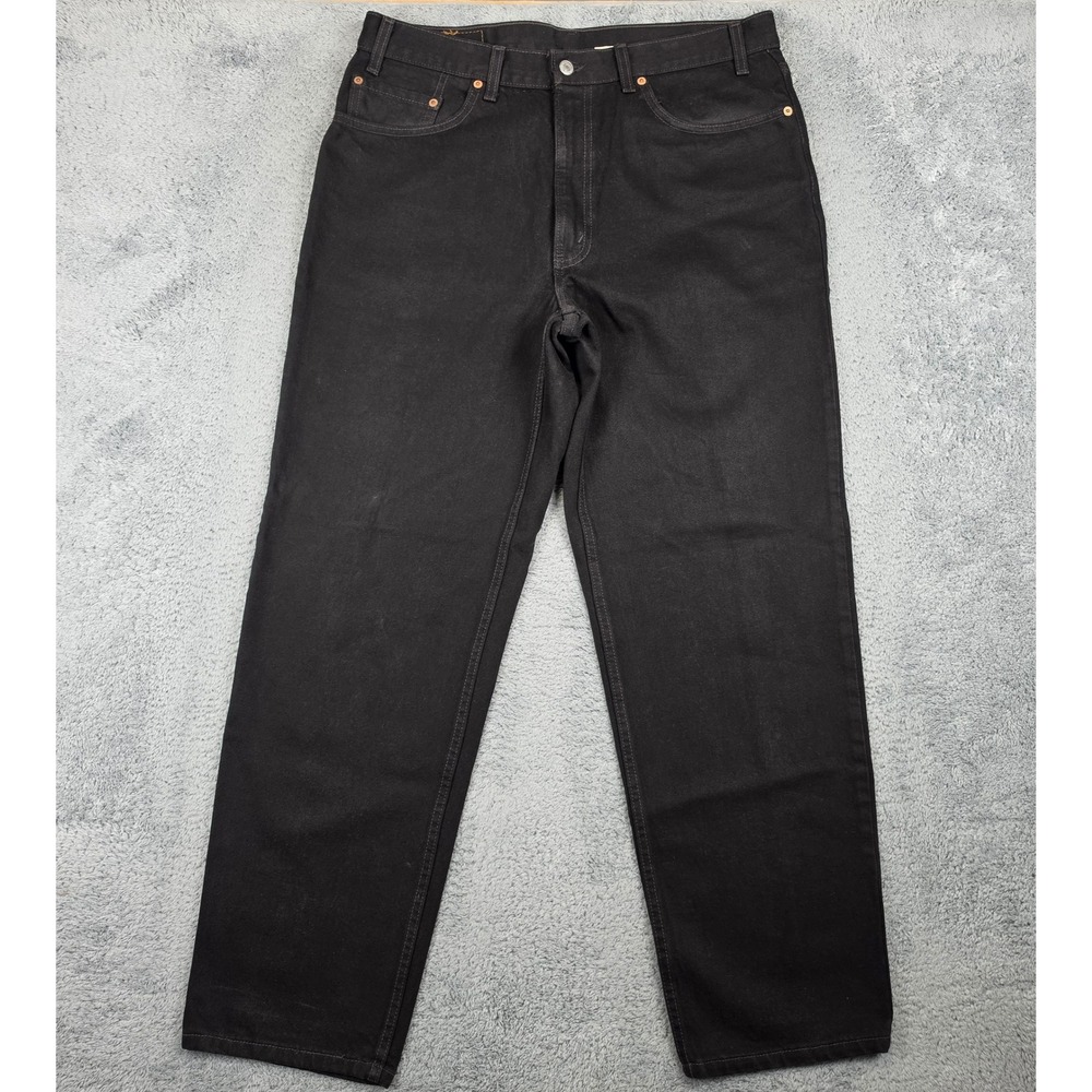 Vintage Levis 550 Relaxed Fit Jeans Mens 38x32 Black Made in USA Denim 90s Y2K